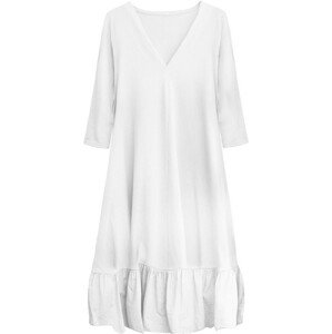 Bílé bavlněné oversize šaty (300ART) bílá jedna velikost