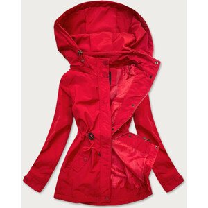 Červená dámská bunda parka s kapucí (6364) Červená XXL (44)