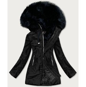 Černá dámská zimní bunda s kapucí (8951-A) černá S (36)