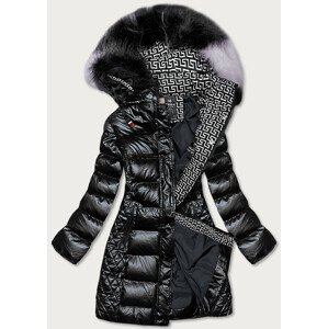 Černá lesklá dámská zimní bunda (W823) černá L (40)
