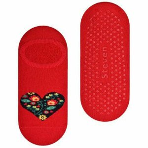Dámské froté ponožky s ABS 132 Červená 35-37