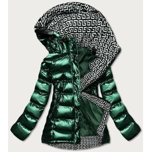 Zelená dámská prošívaná bunda s kapucí (XW817X) zelená L (40)