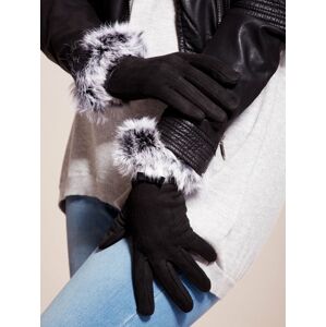 Elegantní dámské zimní rukavice z úpletu imitujícího semiš. XL