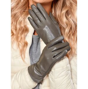 Elegantní zateplené dámské pětiprsté rukavice z pravé kůže nejvyšší kvality. XL