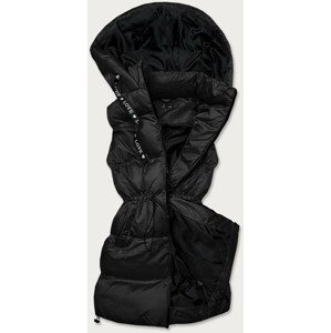 Černá péřová dámská vesta s kapucí (738ART) černá L (40)