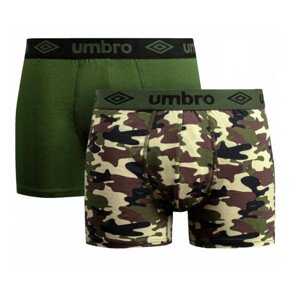 2PACK pánské boxerky Umbro zelené (UMUM0345 B) XL