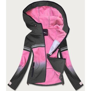 Šedá/růžová dámská softshellová bunda (KSW-6008) Růžová S (36)