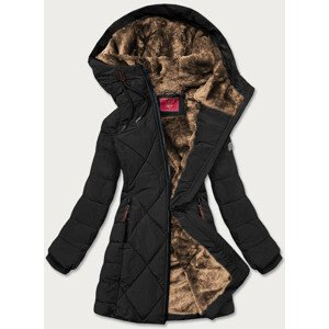 Černá dámská zimní bunda s kapucí (M-21003) Barva: černá, Velikost: S (36)