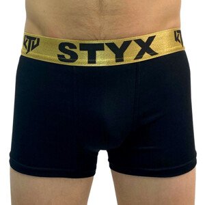 Pánské boxerky Styx / KTV sportovní guma černé - zlatá guma (GTZ960) M