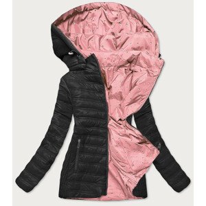 Černo-růžová oboustranná prošívaná dámská bunda (RQW6308) růžová 50