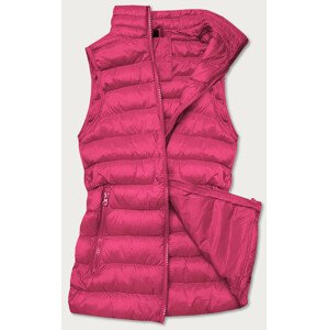 Krátká růžová dámská prošívaná vesta (23077-266) Růžová XL (42)
