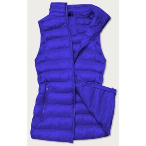 Krátká dámská prošívaná vesta v chrpové barvě (23077-184) Modrá M (38)
