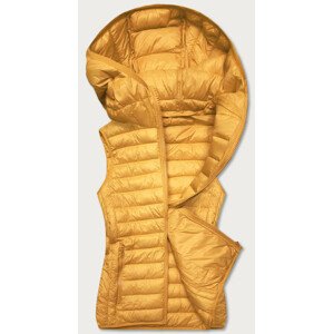Žlutá prošívaná dámská vesta s kapucí (13072-333) Žlutá M (38)