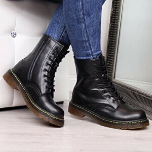 Dámské zateplené kožené boty PAW77A - Filippo černá 40