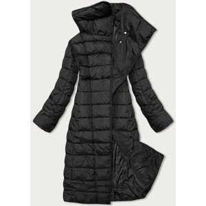 Dlouhá černá dámská zimní bunda s límcem (MY017) černá 46