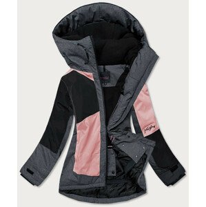 Dámská zimní lyžařská bunda v grafitovo-růžové barvě (B2359) grafitowy M (38)