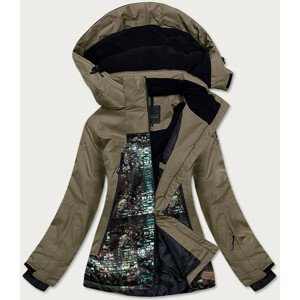 Dámská zimní sportovní bunda v khaki barvě (B2373) khaki L (40)