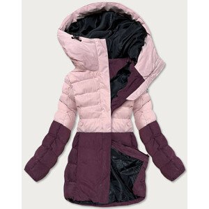 Růžová dámská zimní péřová bunda (B2379) Růžová M (38)