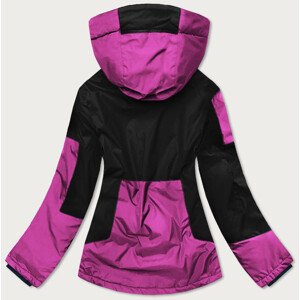Růžovo-černá dámská zimní bunda se sněhovým pásem (B2392) růžová M (38)