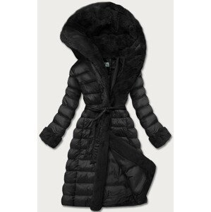 Černá dámská zimní bunda s kapucí (FM09-1) černá S (36)