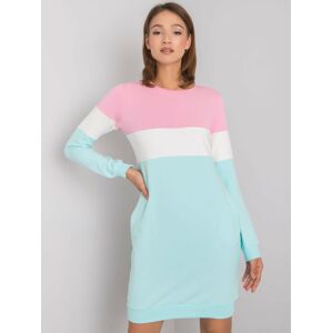Dámské mikinové šaty 5869 - RUE PARIS růžová - tyrkysová L