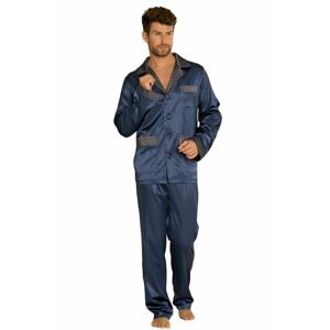 Saténové pánské pyžamo Adam tmavě modré  XL
