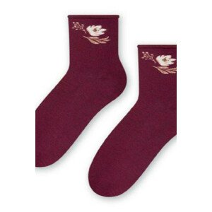 Dámské vzorované ponožky 099 MAROON MÉLANGE 35-37