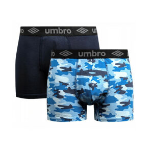 Pánské boxerky 2PACK UMUM0345 - Umbro modrá - černá L