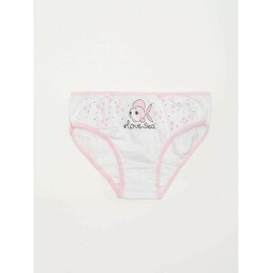 Dívčí bavlněné kalhotky s potiskem 6860 - FPrice bílá s růžovou 122/128
