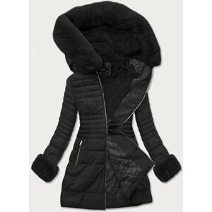 Dámská zimní bunda z eko kůže LD-5521 - LIBLAND černá 6XL