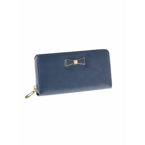 Tmavě modrá podlouhlá peněženka na zip s mašlí jedna velikost