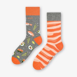 Pánské asymetrické ponožky 079 béžová/zelená 43-46