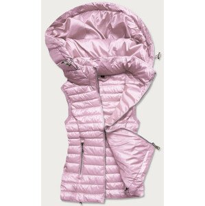 Prošívaná dámská vesta v pudrově růžové barvě (B2721) růžová S (36)
