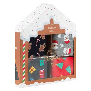 Pánské vánoční boxerky SOXO v krabičce - L, 4-pack MIX L