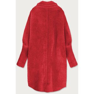 Dlouhý červený vlněný přehoz přes oblečení typu alpaka (7102#) červená jedna velikost