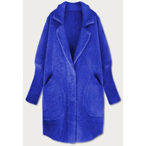 Dlouhý vlněný přehoz přez oblečení typu alpaka v chrpové barvě (7102#) Modrá jedna velikost