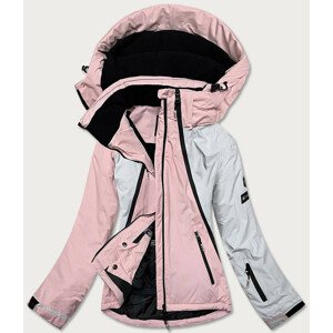 Růžovo-šedá dámská zimní lyžařská bunda (B2377) Růžová M (38)