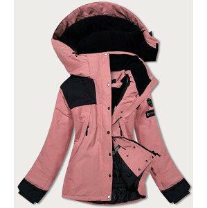 Růžová dámská zimní bunda se sněhovým pásem (B2380) Růžová M (38)