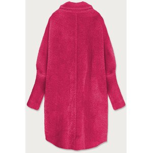 Dlouhý růžový vlněný přehoz přes oblečení typu alpaka (7102#) růžová jedna velikost