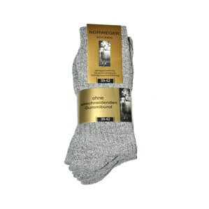 Pánské ponožky WiK Norweger Wolle 3páry - 20110 - Gemini šedá s bílou 43-46