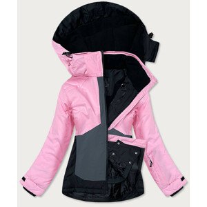 Růžovo-grafitová dámská zimní snowboardová bunda (B2357) Růžová S (36)