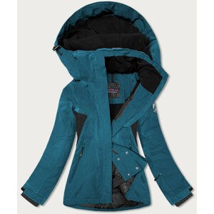 Modrá dámská lyžařská bunda se sněžným pásem (B2376) Modrá XXL (44)