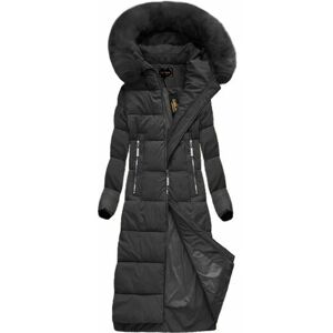 Dlouhá dámská zimní bunda / kabát s kapucí LD-7688 - LIBLAND černá XXL
