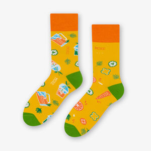 Dámské asymetrické ponožky 078 Žlutá 35-38