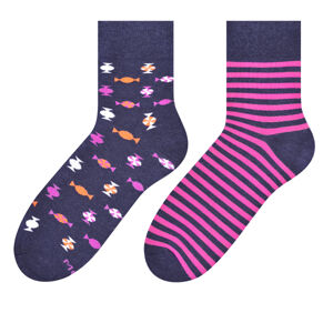 Dámské asymetrické ponožky 078 Růžová 35-38