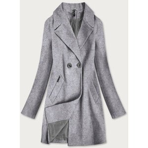 Šedý dvouřadový dámský kabát (2721) šedá L (40)