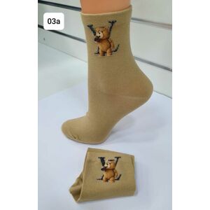 Hrubší dámské ponožky s aplikací WZ03 bronz UNI