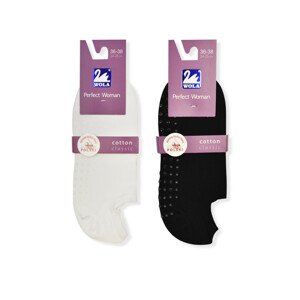 Hladké dámské ponožky + ABS Bílá 36/38