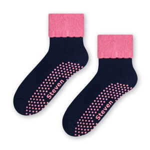 Dámské ponožky s protiskluzovou úpravou ABS 126 GRANAT/M.Růžová 38-40