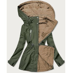Khaki-béžová dámská bunda 2 v 1 (BH2017) Béžová XL (42)